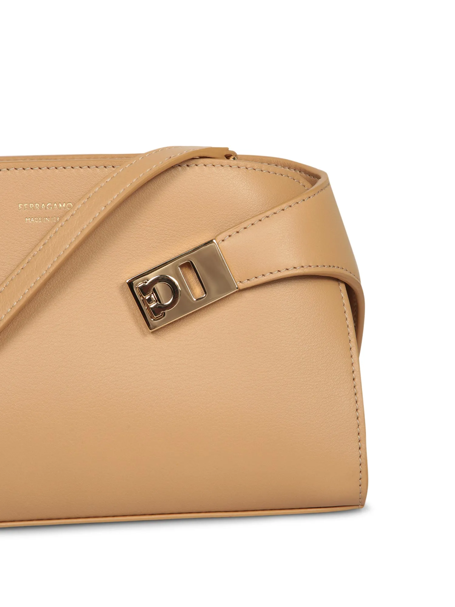 Hug Mini Beige Leather Bag