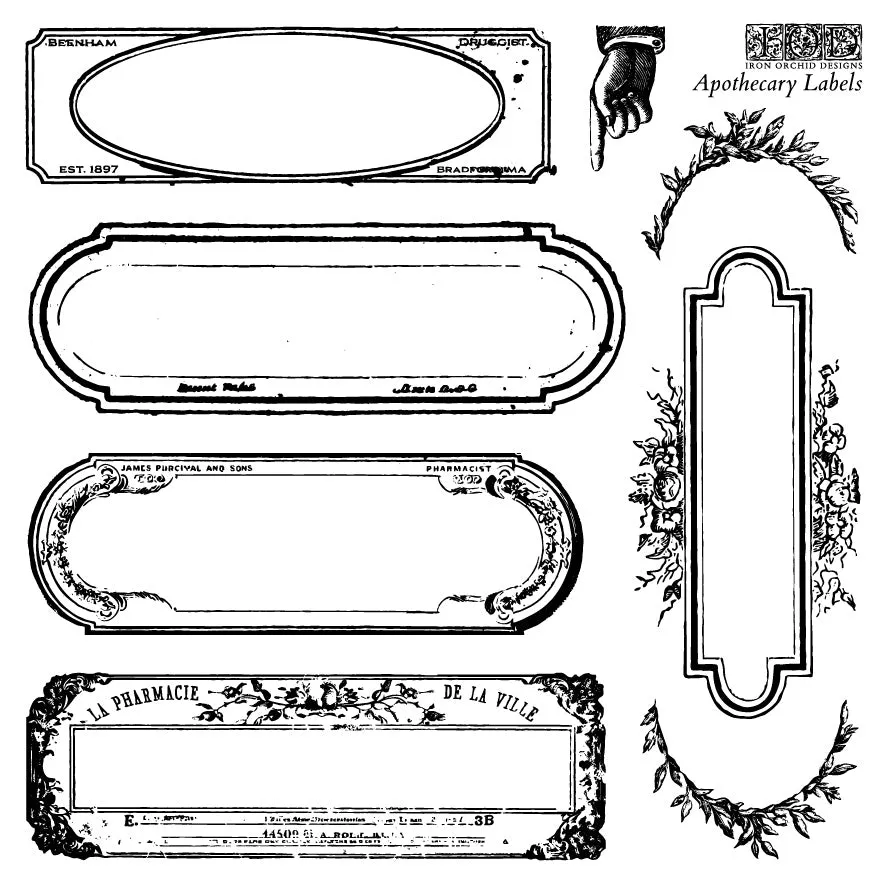 IOD Apothecary Labels Stamp