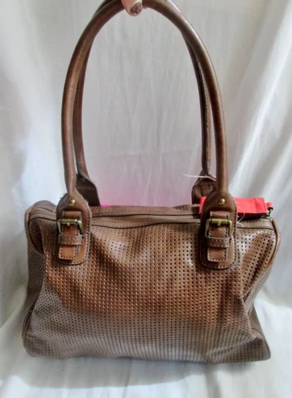 JESSICA SIMPSON Vegan Handbag Tote Shoulder Bag BROWN PINK Briefcase