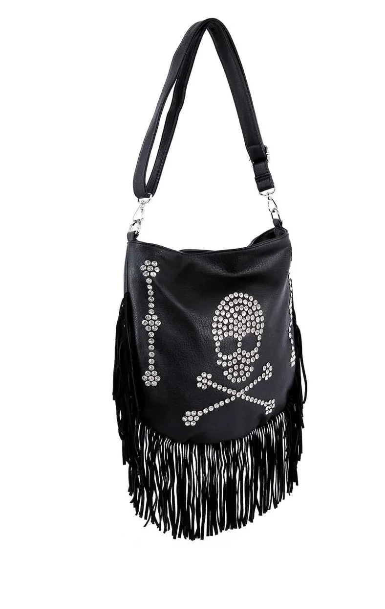 Jolly Roger Fringe Skull Handbag