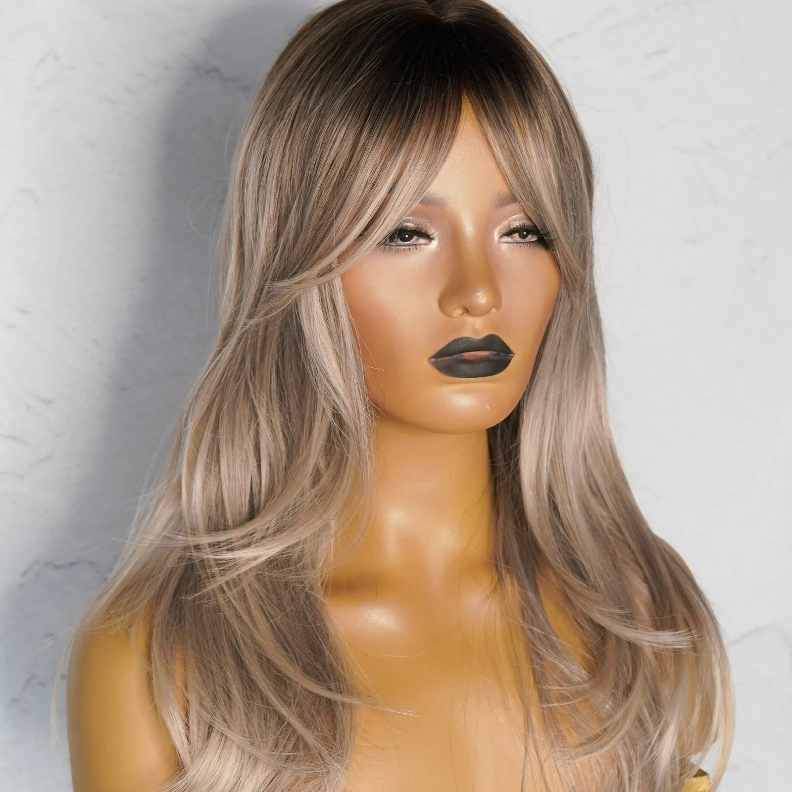 JOSIE Ombre Ash Blonde Fringe Wig