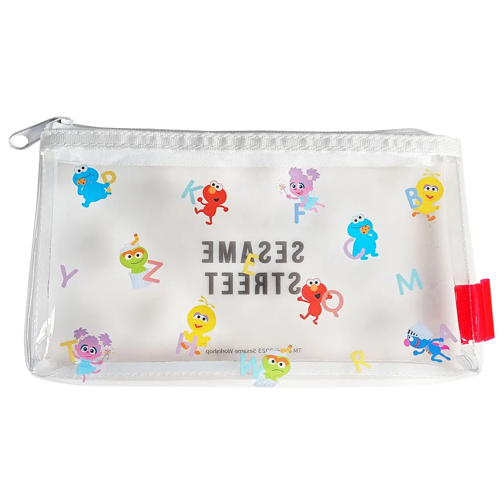 Kamio Sesame Street pencil case, transparent universal storage bag, cosmetic bag, Elmo daily necessities, student essentials