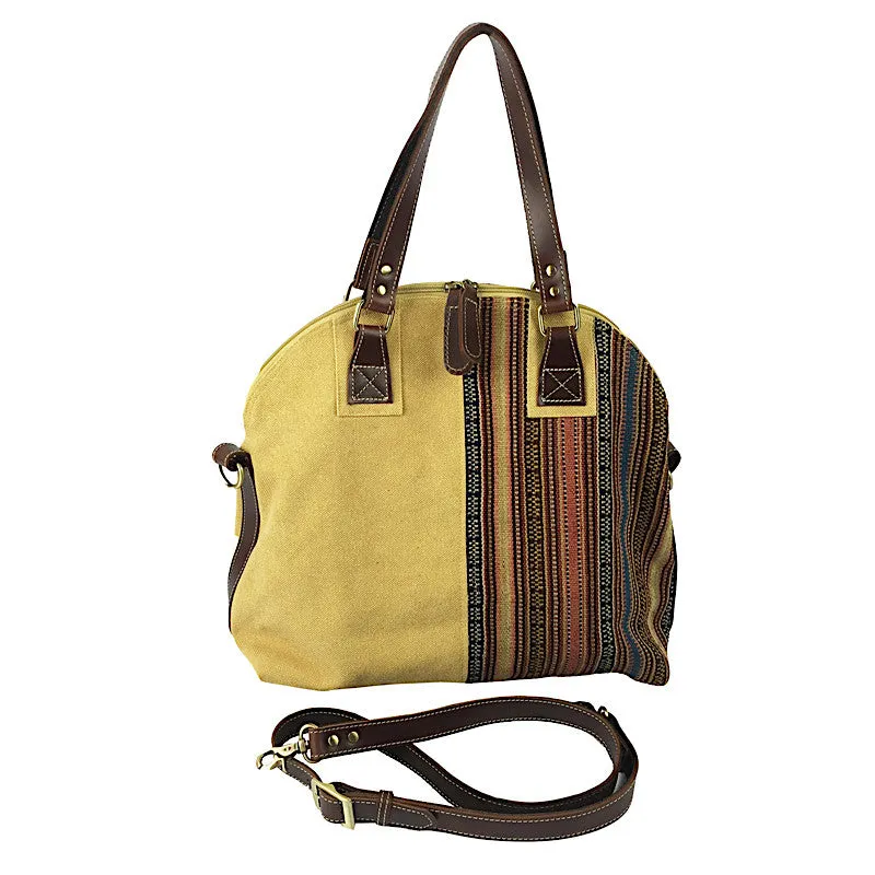 Kilim Bag - Travel Bag in Cotton Canvas - Lemongrass