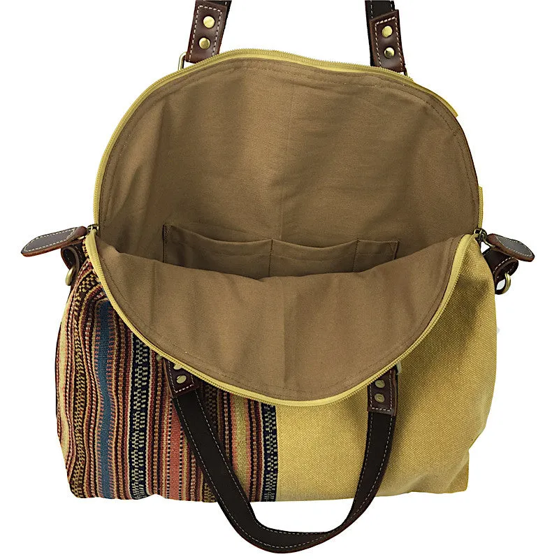 Kilim Bag - Travel Bag in Cotton Canvas - Lemongrass