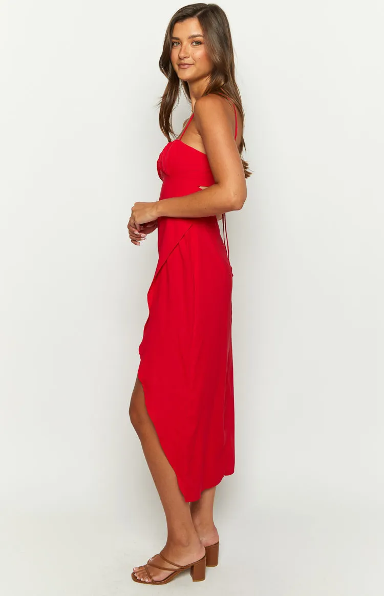 Kirrily Red Midi Dress