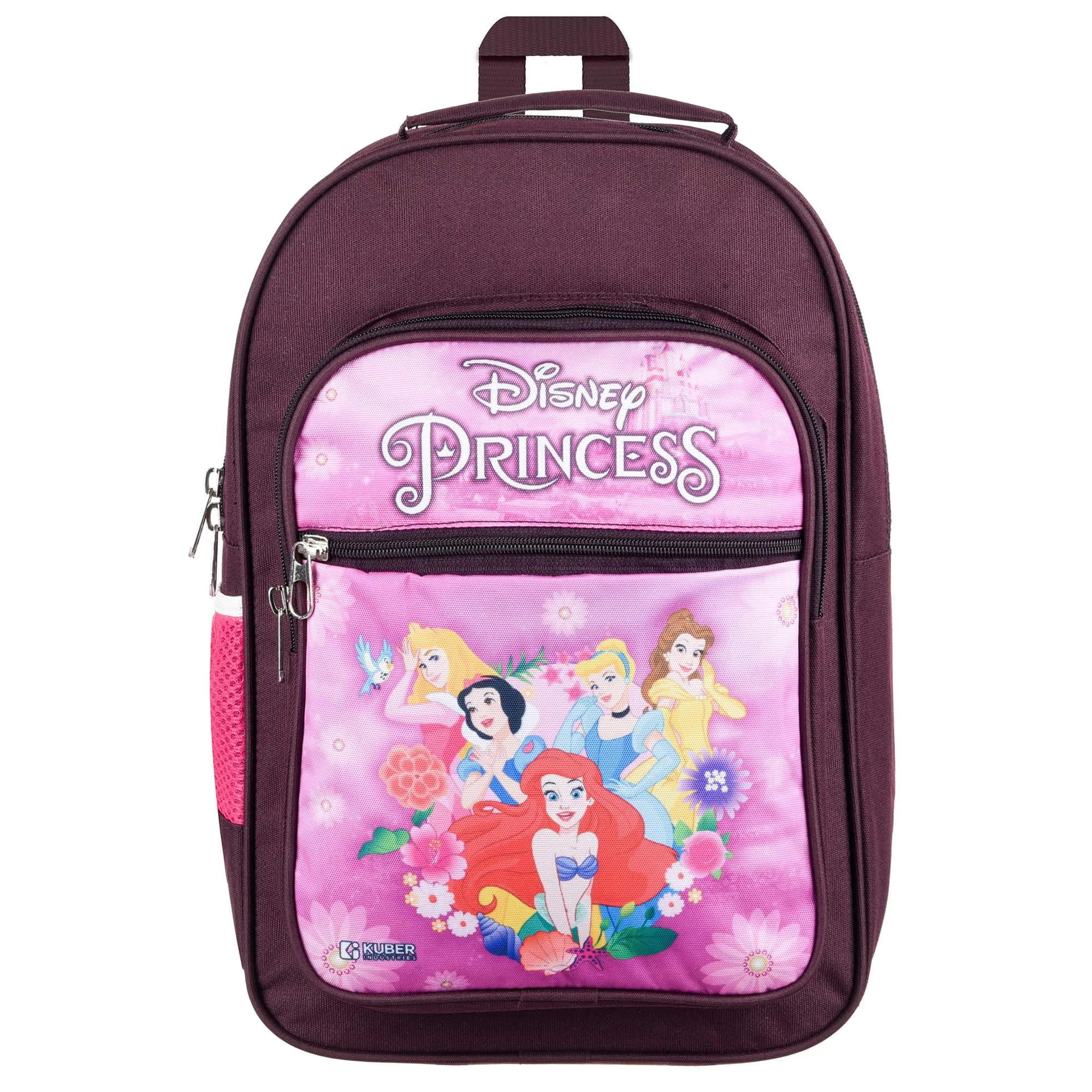 Kuber Industries Disney Princess School Bags | Kids School Bags | Student Bookbag | Travel Backpack | School Bag for Girls & Boys | School Bag with 4 Compartments | Wine