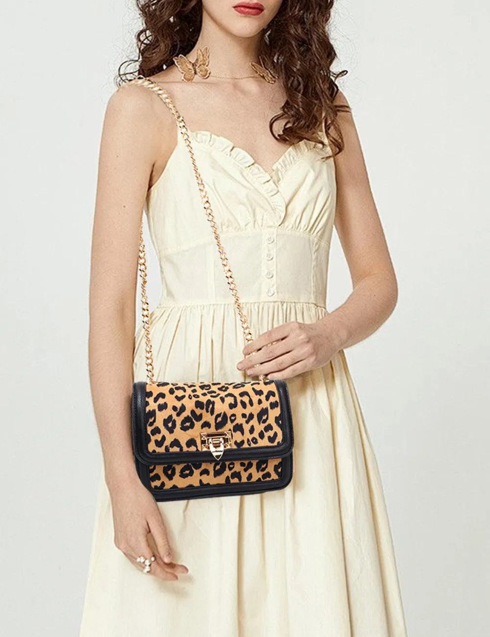 Ladies Leopard Flap Small Shoulder Bag TZBG0505