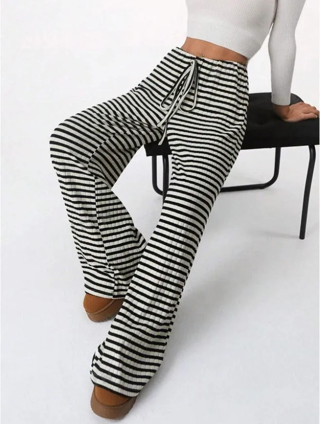 Ladies Striped Color Block Casual Pants SKP4785