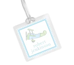 Laminated Bag Tag - Pastel Airplane