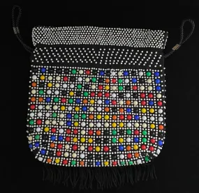 Late 50s/ Early 60s Multi-Colored Beaded Drawstring Bag