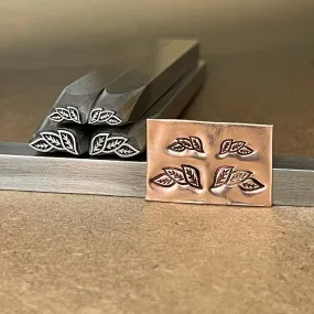 Leaf Trio! Two Sizes. Now with thicker lines! Metal Hand Stamp.