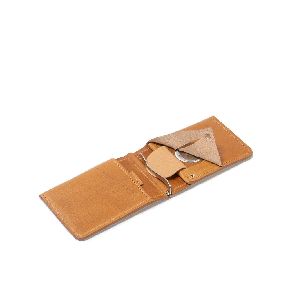 Leather AirTag Wallet with Money Clip - Sleek & Functional