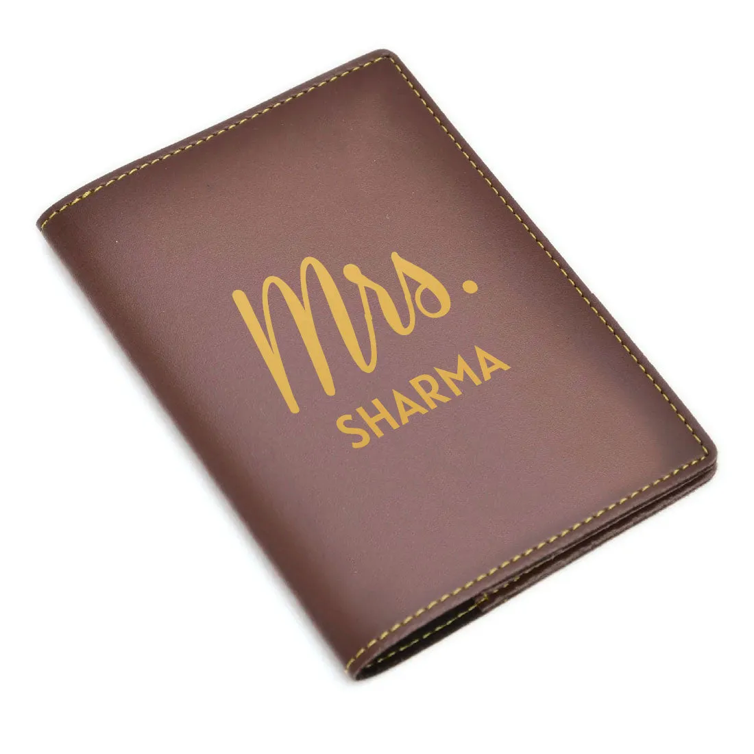 Leather Passport Case Personalized for couples MRS - Anniversary Gift