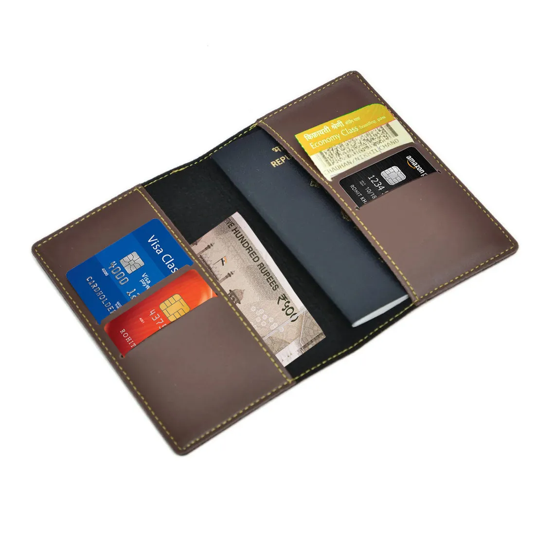 Leather Passport Case Personalized for couples MRS - Anniversary Gift