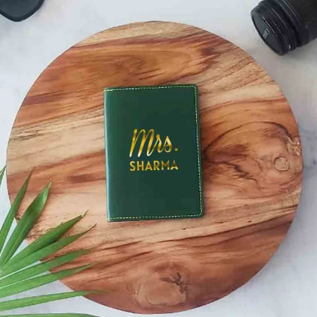 Leather Passport Case Personalized for couples MRS - Anniversary Gift