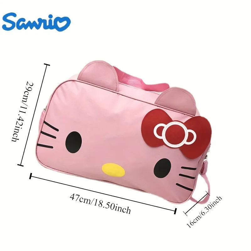 [Licensed] Hello Kitty New 2024 Trendy Travel Bag Waterproof Large Capacity Cute Cartoon KT Luggage Bag Women's Portable Short-distance Travel Bag Sports Bag Shoulder Fitness Bag Travel Storage Bag