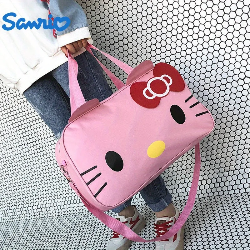 [Licensed] Hello Kitty New 2024 Trendy Travel Bag Waterproof Large Capacity Cute Cartoon KT Luggage Bag Women's Portable Short-distance Travel Bag Sports Bag Shoulder Fitness Bag Travel Storage Bag