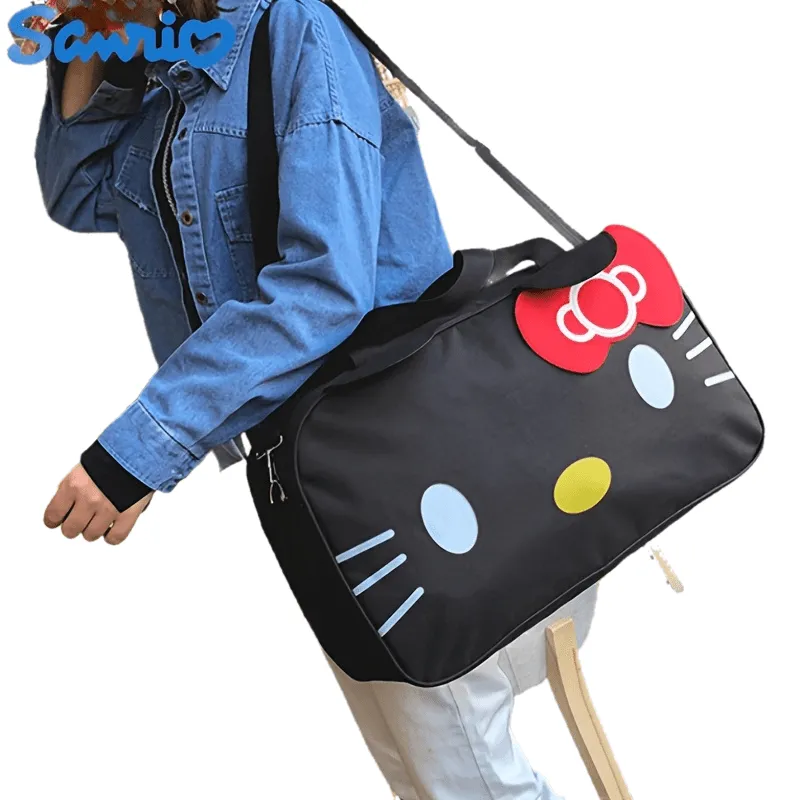 [Licensed] Hello Kitty New 2024 Trendy Travel Bag Waterproof Large Capacity Cute Cartoon KT Luggage Bag Women's Portable Short-distance Travel Bag Sports Bag Shoulder Fitness Bag Travel Storage Bag