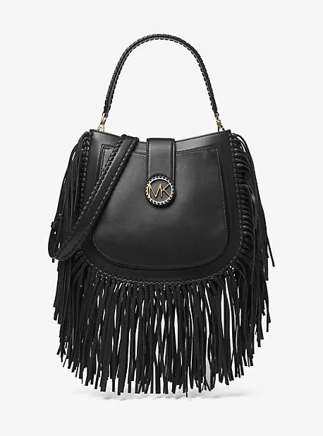 Lillie Medium Fringed Leather Shoulder Bag