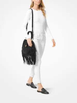 Lillie Medium Fringed Leather Shoulder Bag