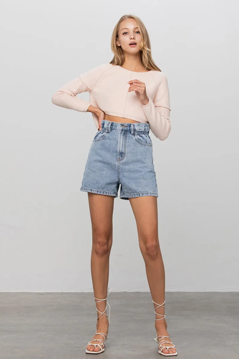 Lily Super High Rise Paper Bag Shorts