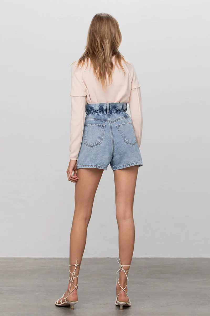 Lily Super High Rise Paper Bag Shorts