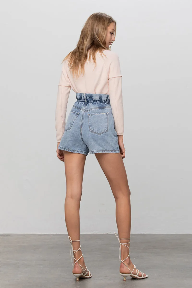 Lily Super High Rise Paper Bag Shorts