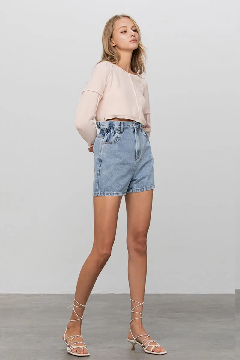 Lily Super High Rise Paper Bag Shorts