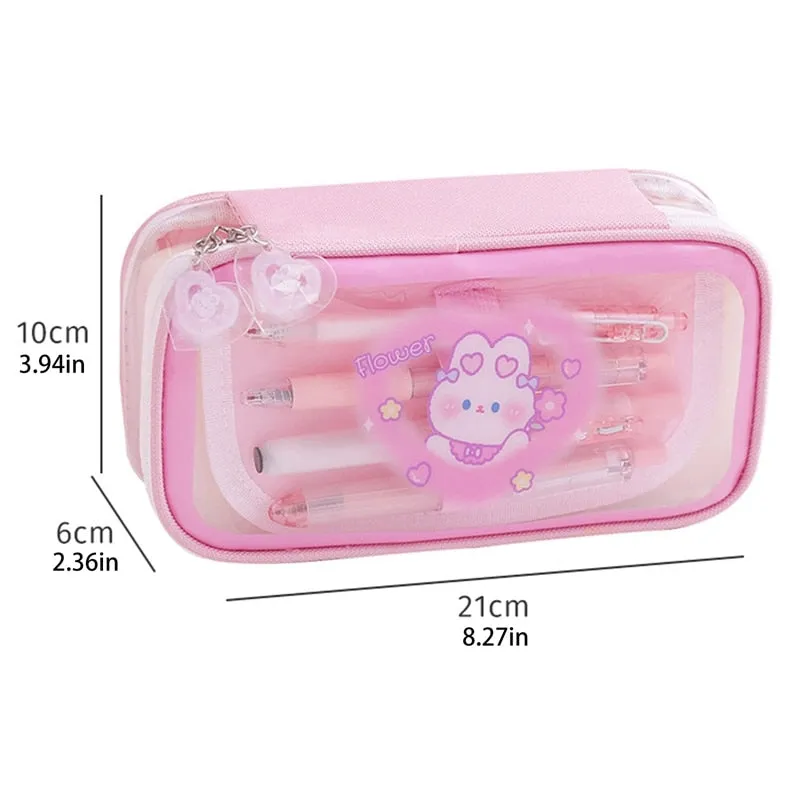 Love Bunny Kawaii Large Pencil Case