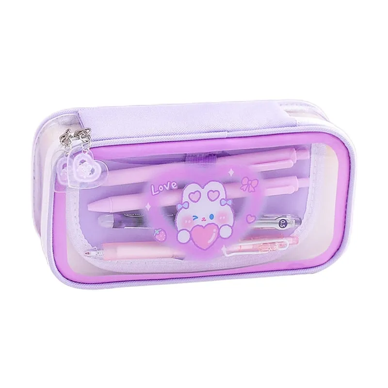 Love Bunny Kawaii Large Pencil Case