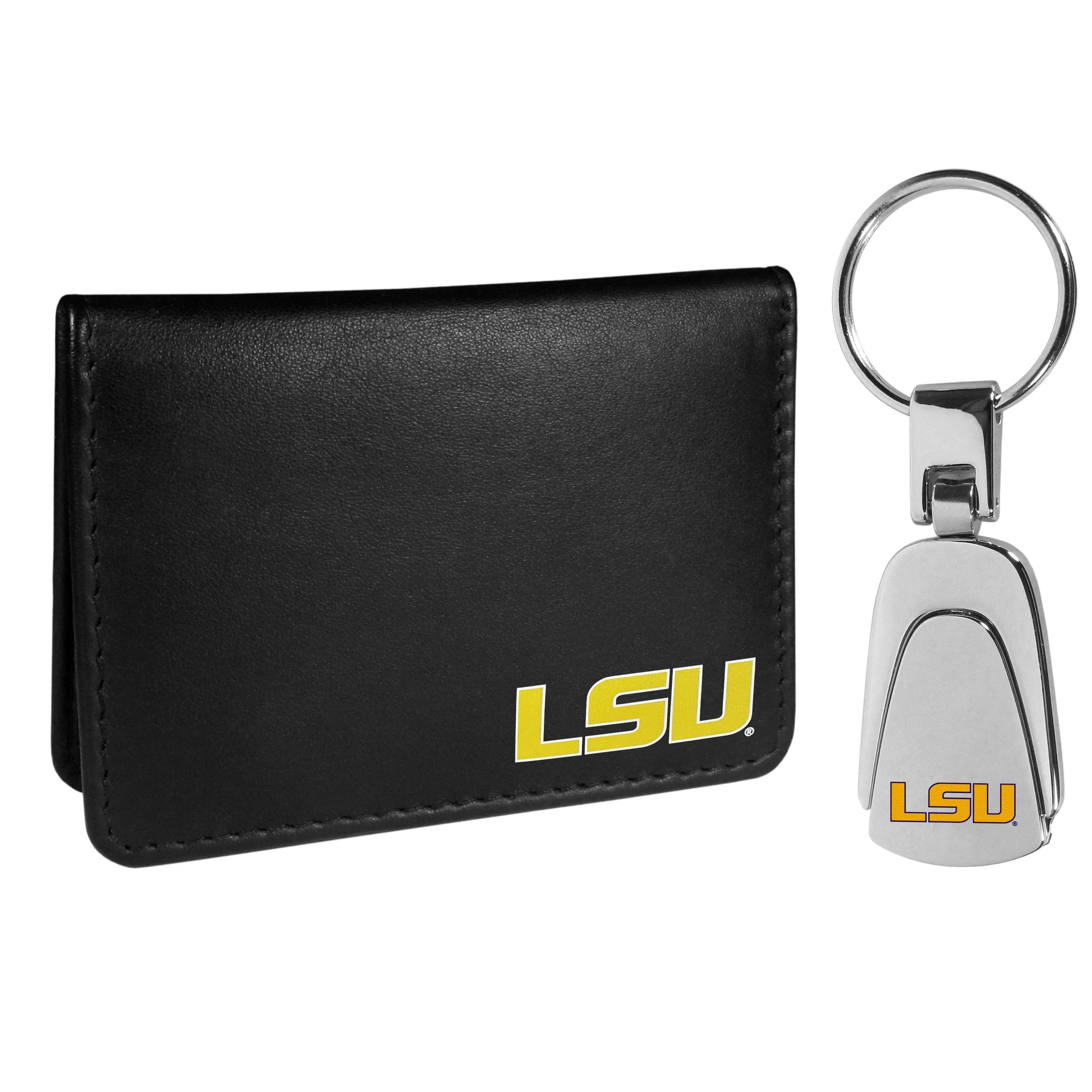 LSU Tigers Weekend Bi-fold Wallet & Steel Key Chain