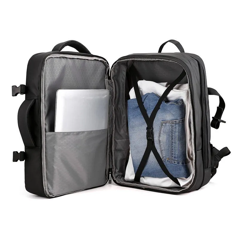 Man's Business Backpack High-Quality Nylon Notebook Backbag USB