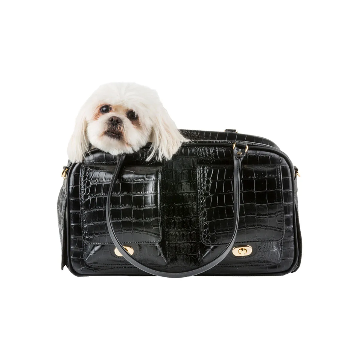 Marlee Pet Carrier - Black Croco