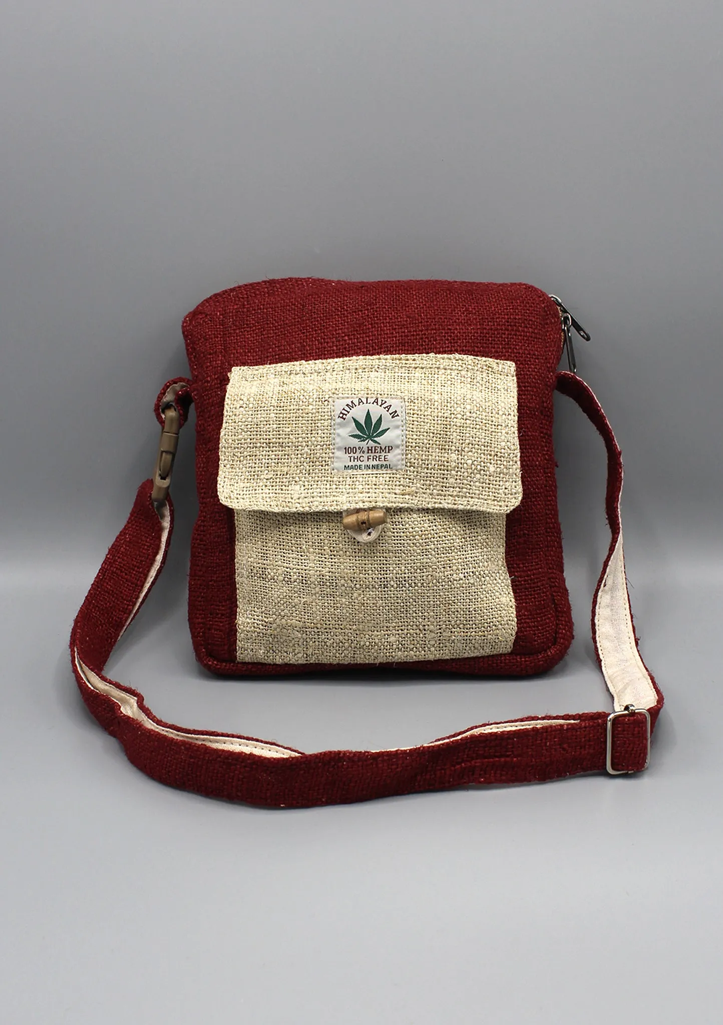 Maroon Hemp Passport Travel Bag