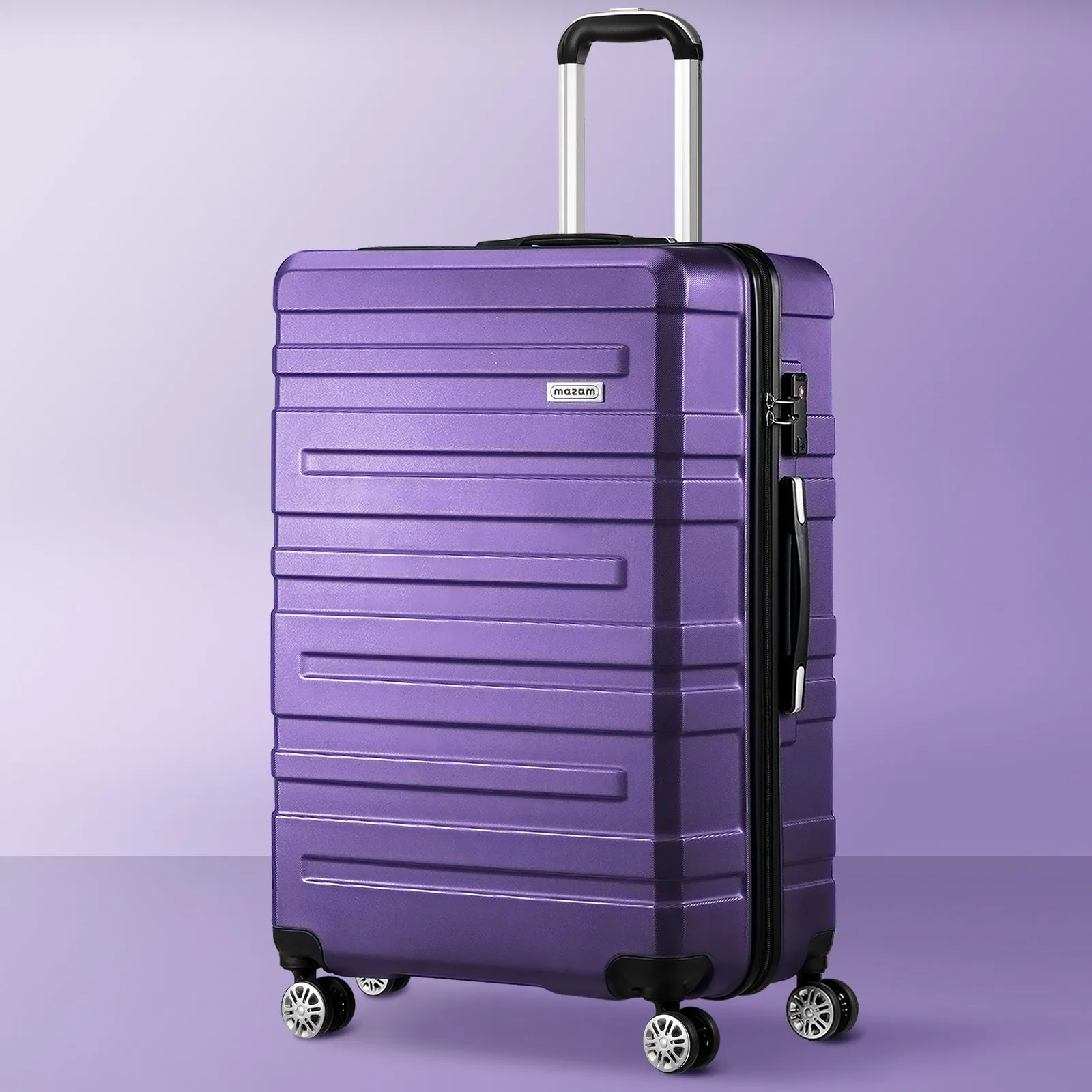 Mazam 28" Luggage Suitcase Trolley Set Travel TSA Lock Storage Hard Case Purple