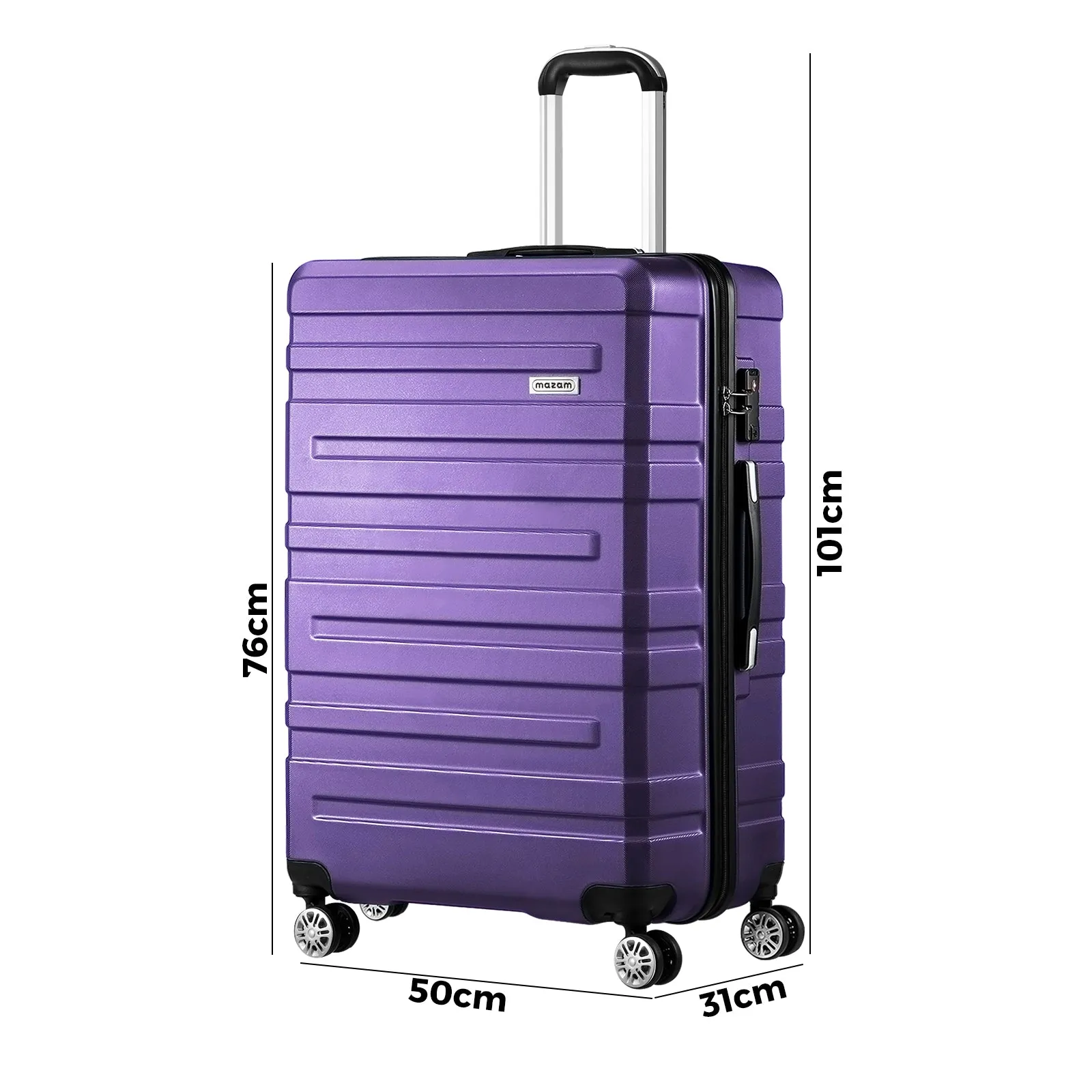 Mazam 28" Luggage Suitcase Trolley Set Travel TSA Lock Storage Hard Case Purple