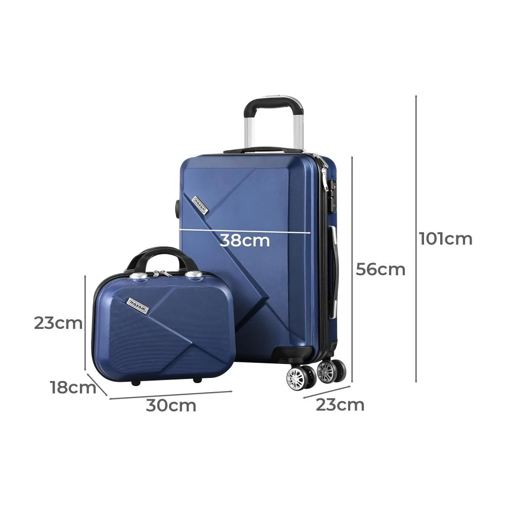 Mazam 2PCS Luggage Suitcase Trolley Set Travel TSA Lock Storage Hard Case Navy