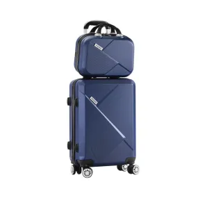 Mazam 2PCS Luggage Suitcase Trolley Set Travel TSA Lock Storage Hard Case Navy