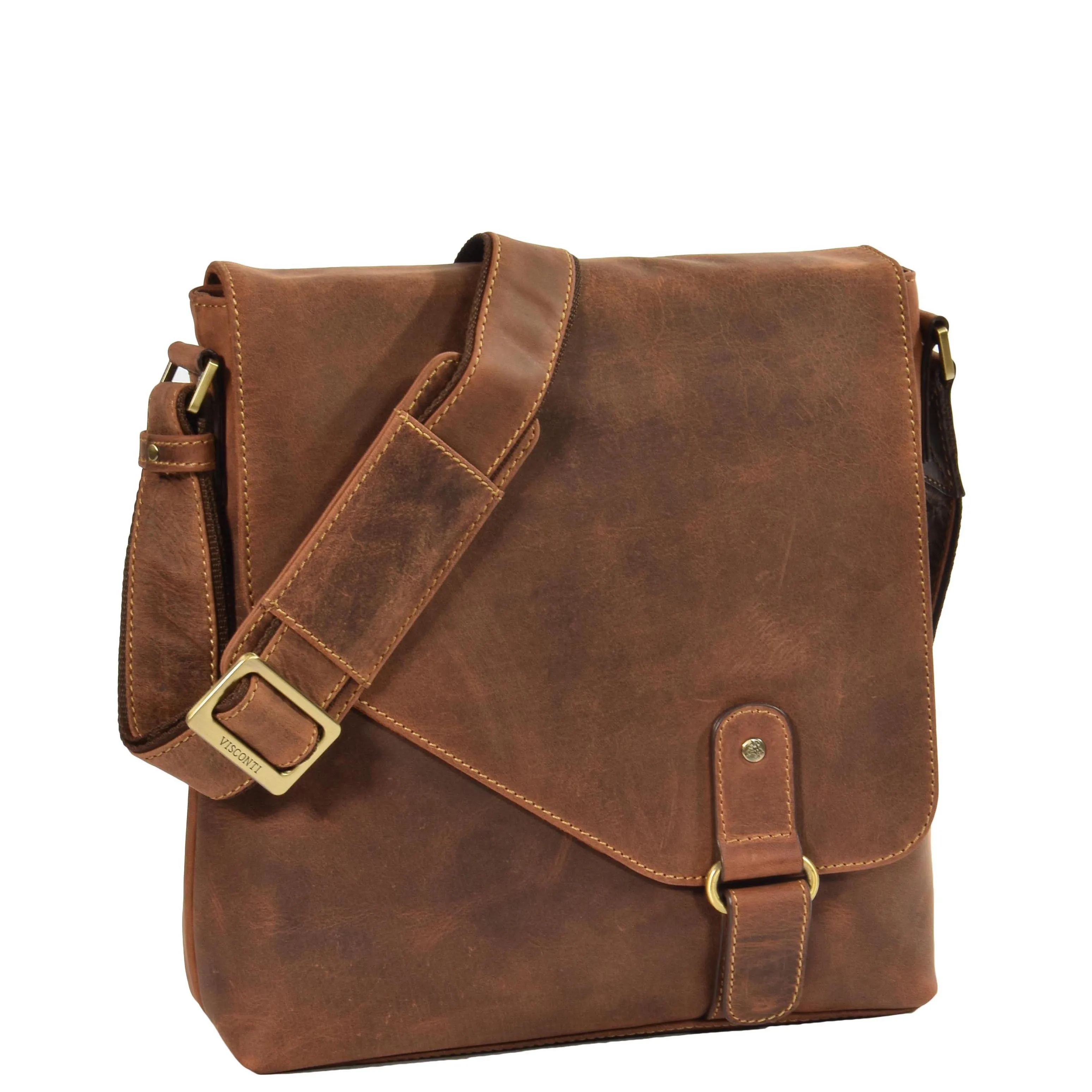 Mens Leather Organiser Cross Body Bag Bremen Tan