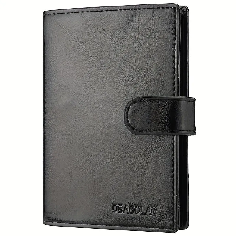 Mens Vintage PU Leather Passport Wallet with Multiple Card Slots