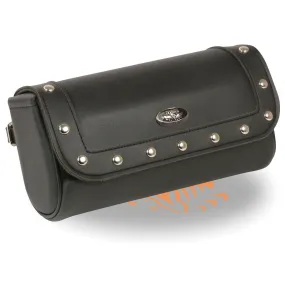 Milwaukee Leather SH614 Black PVC Large Riveted Motorcycle Tool Bag