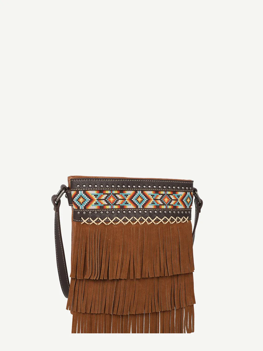 Montana West Embroidered Aztec Fringe Concealed Carry Crossbody