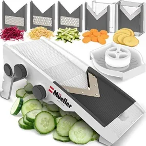 Mueller Austria Premium Quality V-Pro Multi Blade Adjustable Mandoline Cheese/Vegetable Slicer, Cutter, Shredder with Precise Maximum Adjustability