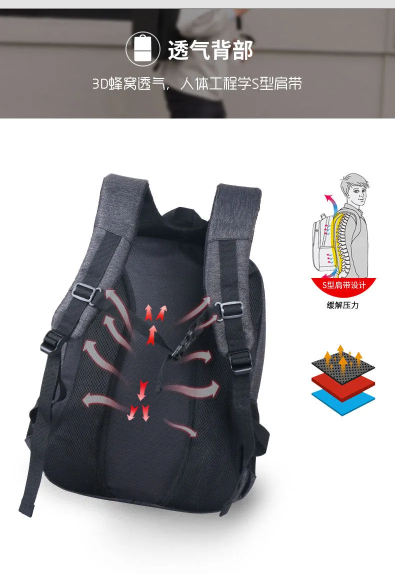 Multifunctional Men's Business Backpack Backpack Oxford Fabric