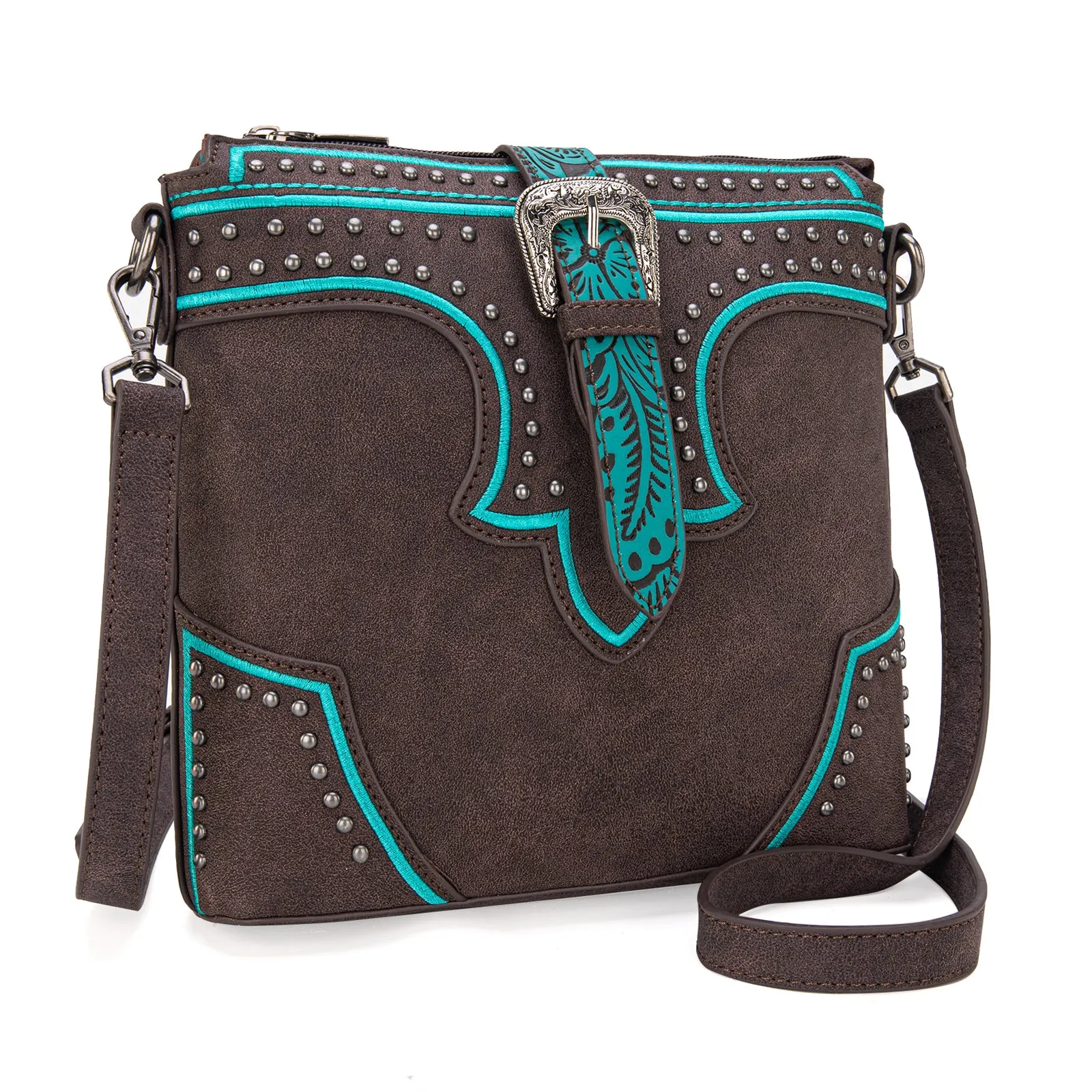 MW1282-8360  Montana West Buckle Collection Concealed Carry Crossbody Bag