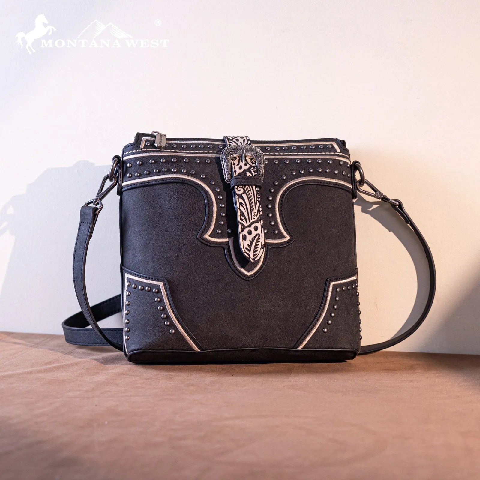 MW1282-8360  Montana West Buckle Collection Concealed Carry Crossbody Bag