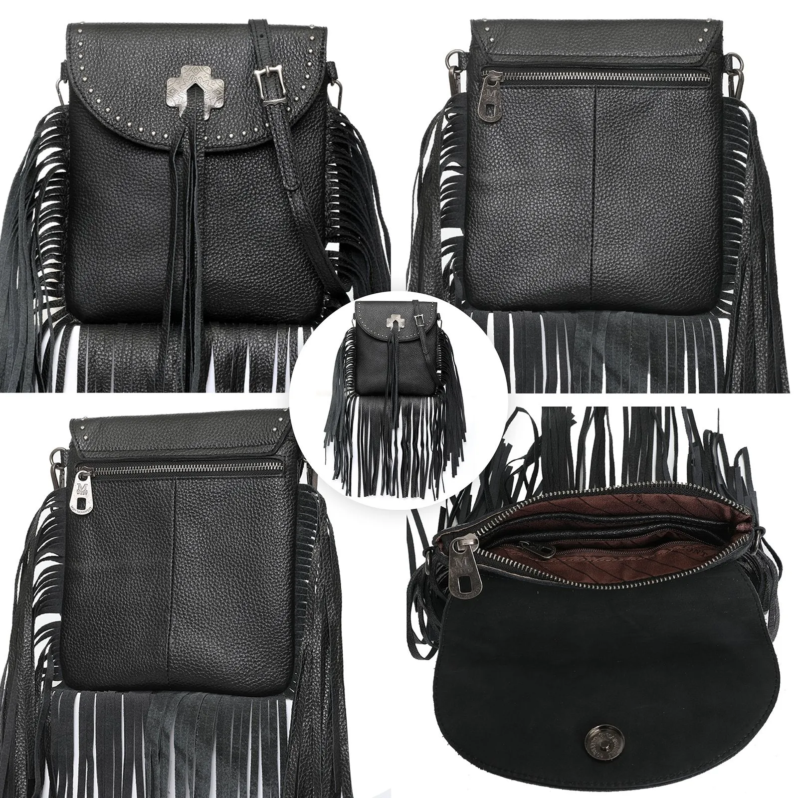 MWR-033  Montana West  Genuine Leather Fringe Crossbody Bag