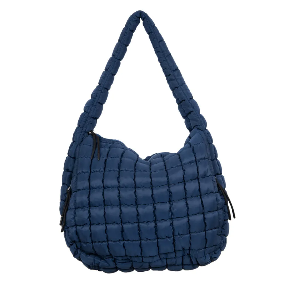 Navy Wholesale Oversized Quilted Hobo Tote Bag