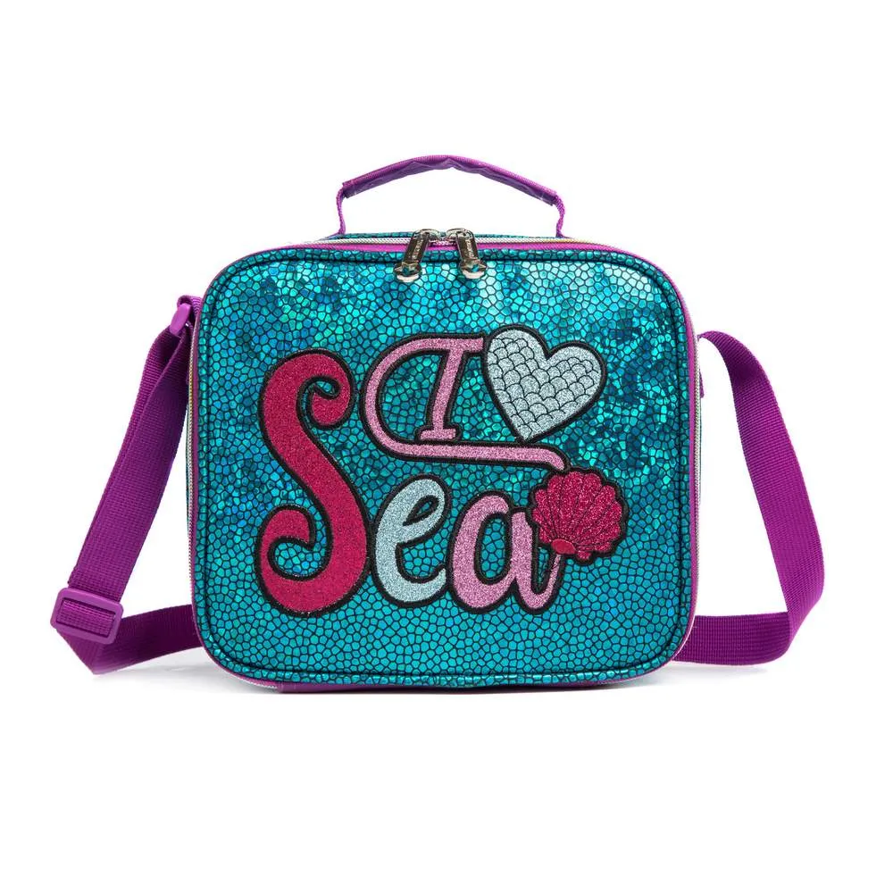 (NET) Eazy Kids-17inch School Bag Lunch Bag Pencil Case Set Of 3 Mermaid Sea - Green / 11505-3