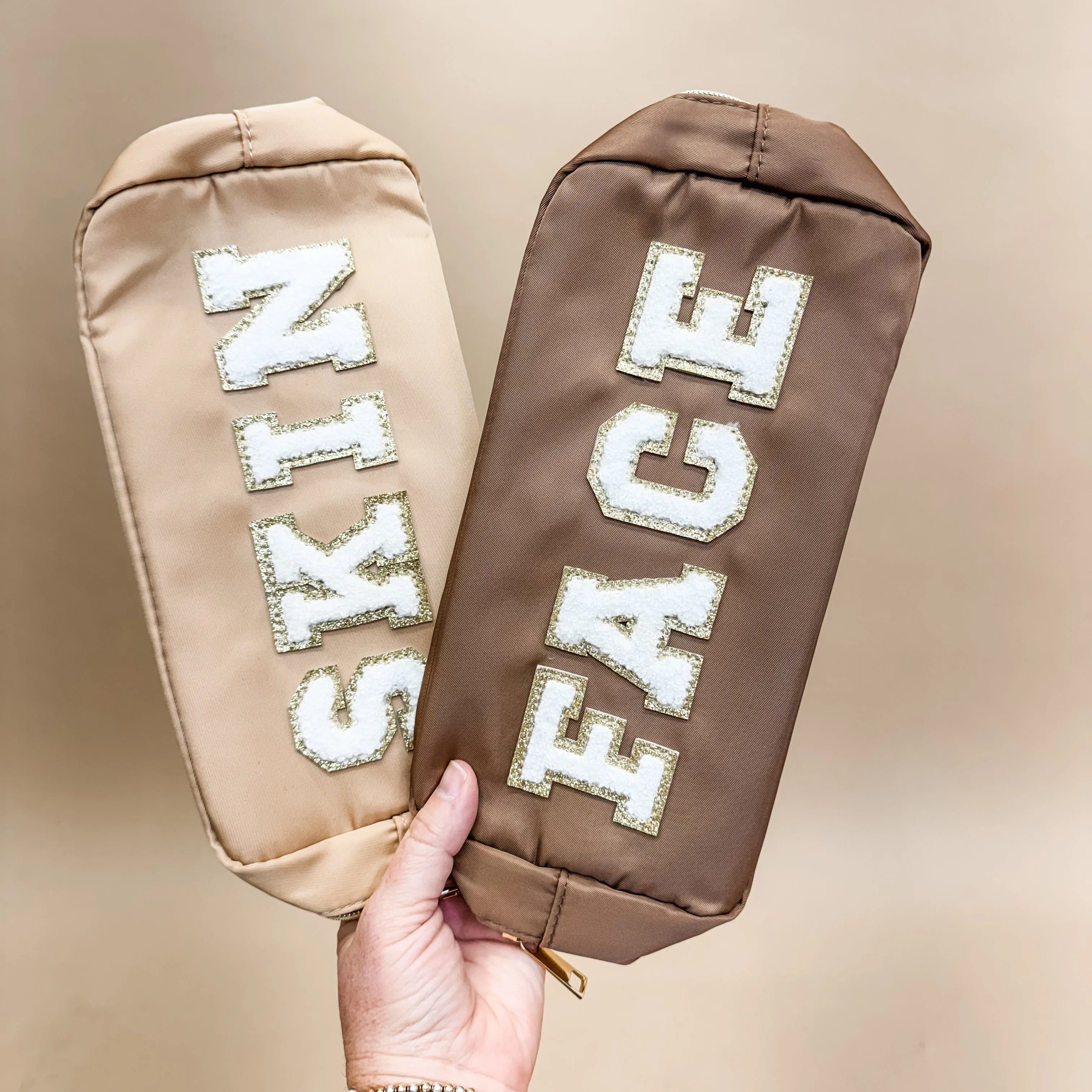 Neutral Patch Letter Travel Bags